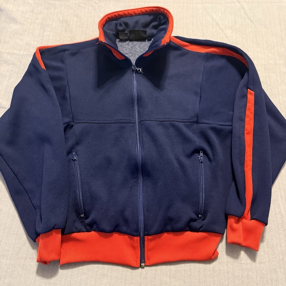 Vintage White Stag Track Jacket Mens Medium Blue Red Full Zip Retro USA